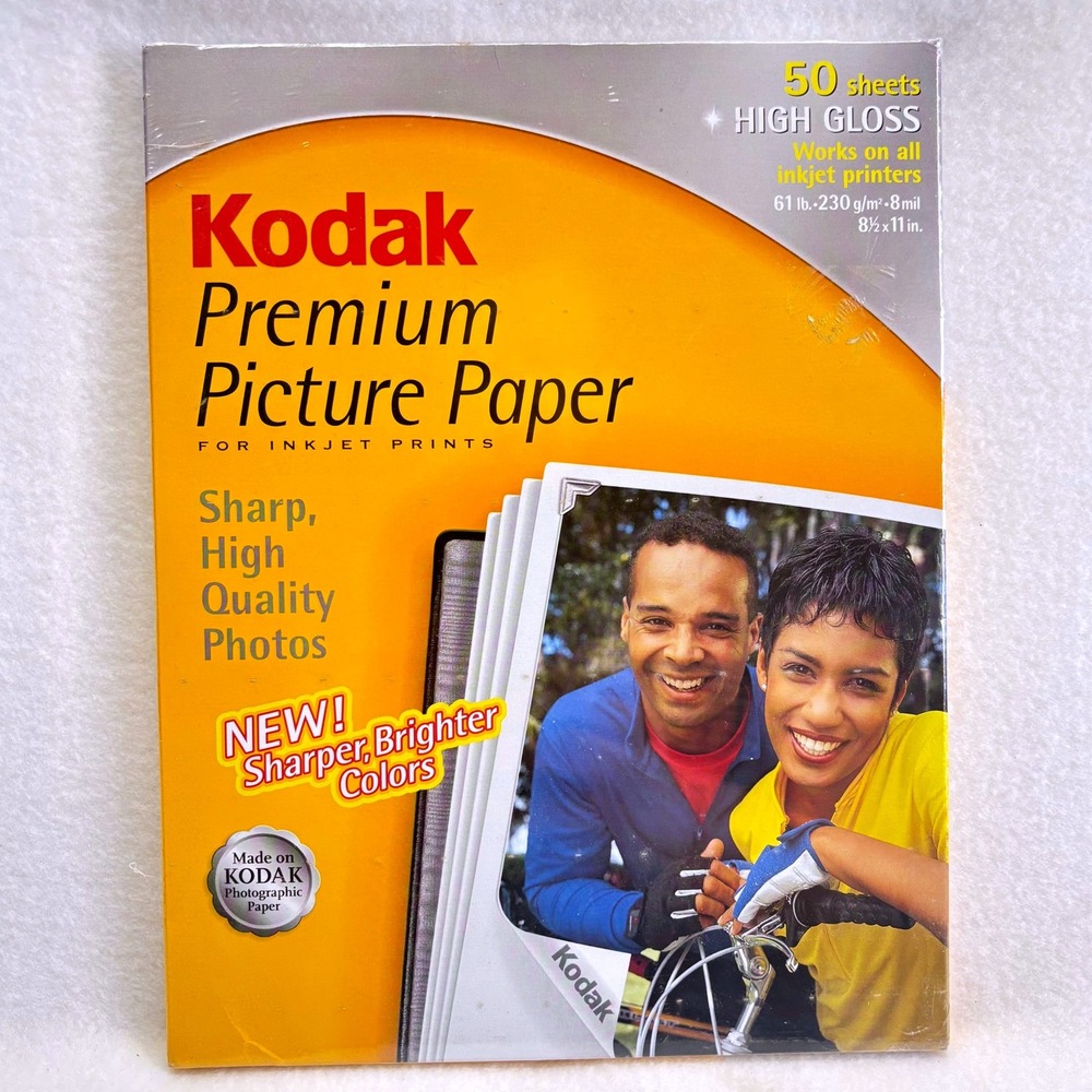 Kodak Premium Picture Paper High Gloss 8.5x11 50 Sheets Inkjet CAT 109 6023